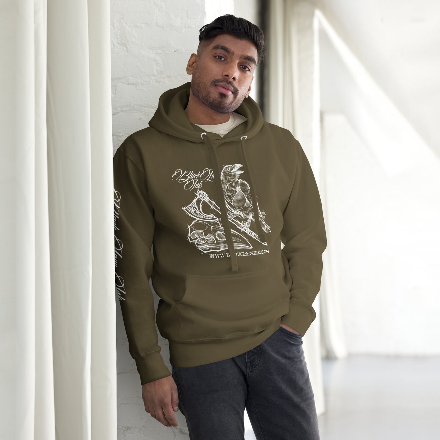 White Raven Axe Hoodie
